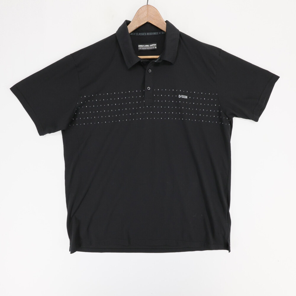 Dixxon Flannel Company Polo Shirt Mens 3X Black Graphic Short Sleeve Stretch